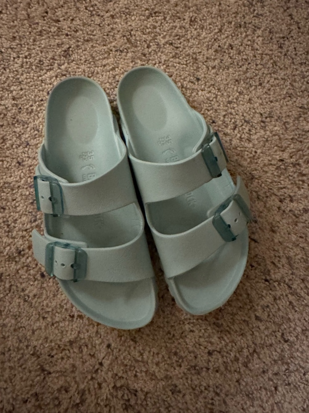 Birkenstock Kids Light Mint Green Two-Strap Sandals